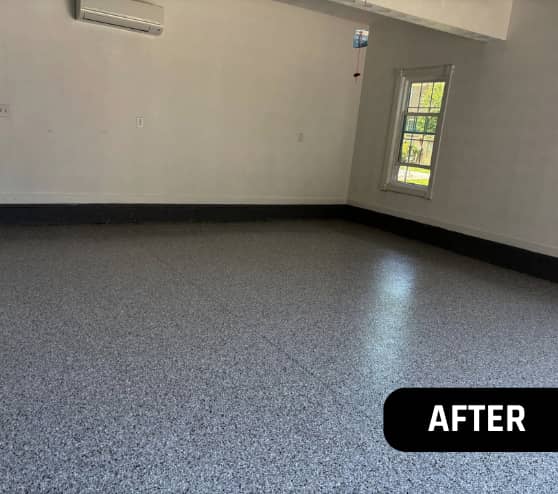 After Garage Floor Coating Project Work for Homeowner in Chesapeake, VA