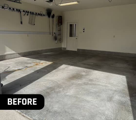 Before Epoxy Flake Flooring Project Service for Homeowner in Norfolk, VA