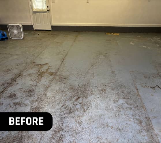 Before Garage Floor Coating Project for Homeowner in Chesapeake, VA