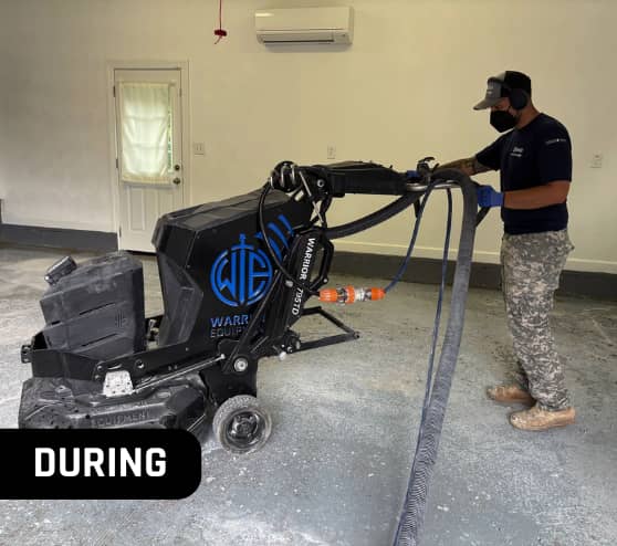 During Garage Floor Coating Project for Homeowner in Chesapeake, VA