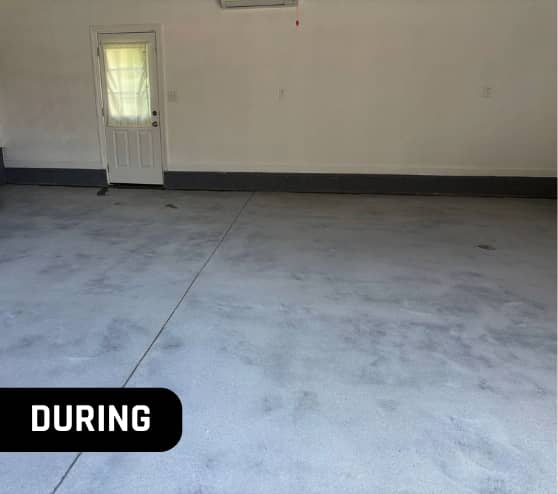 During Garage Floor Coating Project Work for Homeowner in Chesapeake, VA