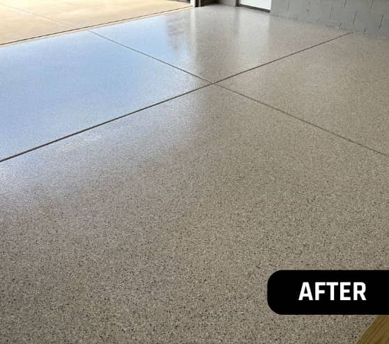 After Coating Two-Car Garage Floor Coating in Suffolk, VA
