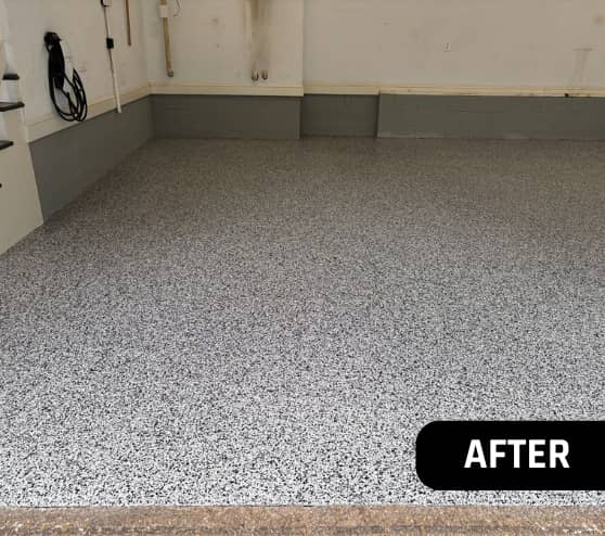 After Epoxy Flake Flooring Coating for Homeowner in Williamsburg, VA