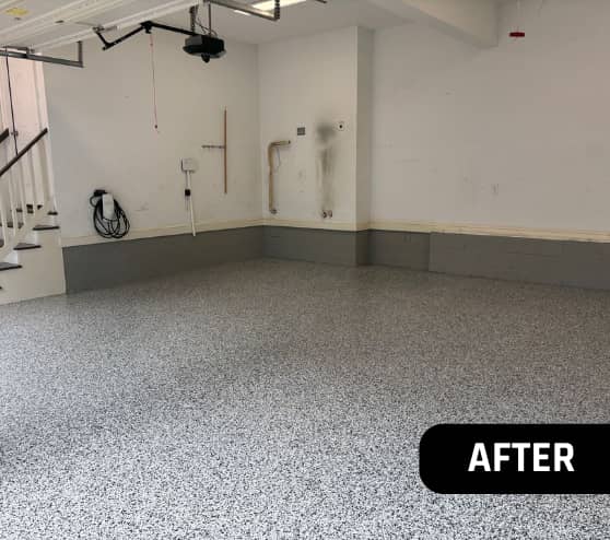 After Epoxy Flake Flooring for Homeowner in Williamsburg, VA