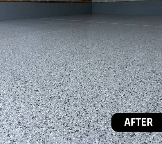 After Tuxedo Two-Car Garage Floor Coating in Suffolk, VA