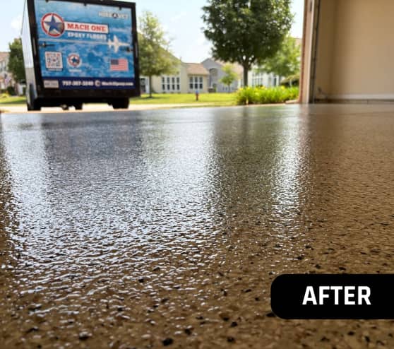 After Two-Car Garage Epoxy Floor Installation in Chesapeake, VA