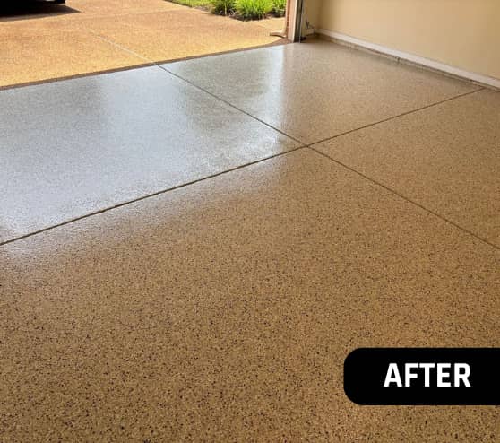 After Two-Car Garage Job Epoxy Floor Installation in Chesapeake, VA