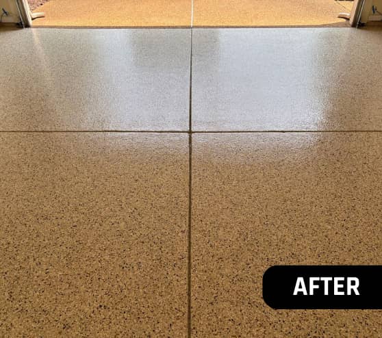 After Two-Car Garage Work Epoxy Floor Installation in Chesapeake, VA