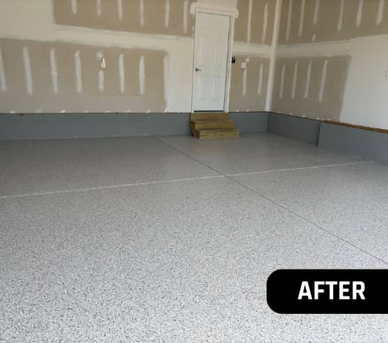 After Work Two-Car Garage Floor Coating in Suffolk, VA
