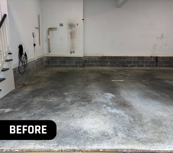 Before Epoxy Flake Flooring Project for Homeowner in Williamsburg, VA