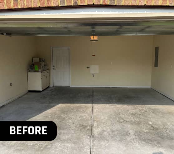 Before Two-Car Garage Epoxy Floor Installation in Chesapeake, VA