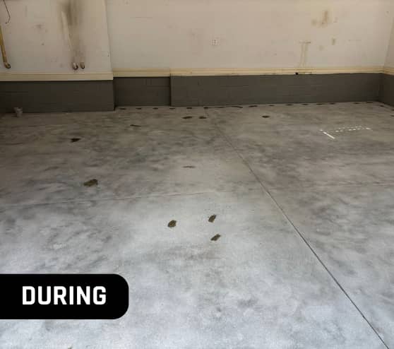During Epoxy Flake Flooring for Homeowner in Williamsburg, VA