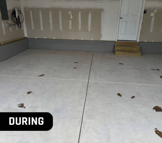 During Two-Car Garage Floor Coating in Suffolk, VA
