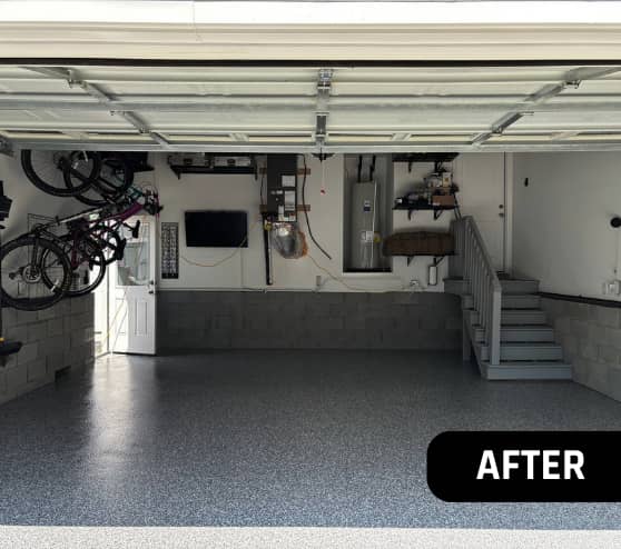 After Garage Epoxy Flake Flooring Coating in Hampton, VA