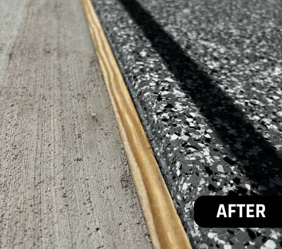 After Garage Epoxy Flake Flooring Concrete in Hampton, VA