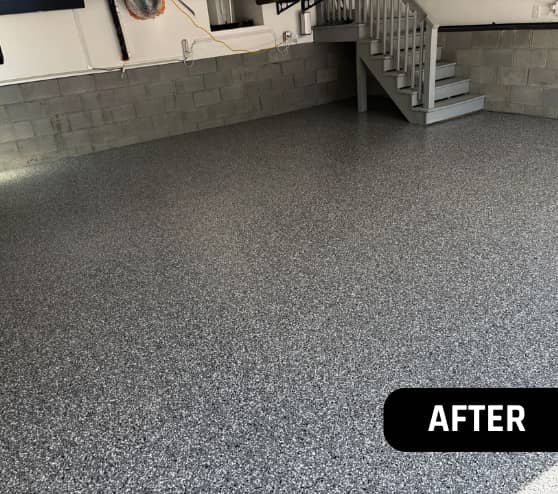 After Garage Epoxy Flake Flooring in Hampton, VA