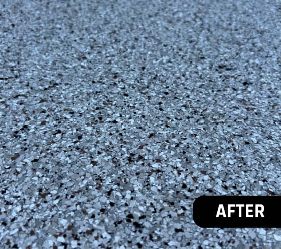 After Garage Epoxy Flake Flooring for Homeowner in Carrollton, VA