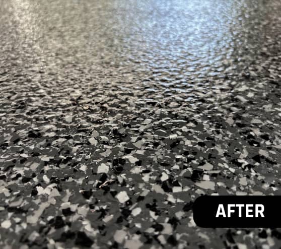 After Garage Epoxy Flake Flooring Project in Hampton, VA