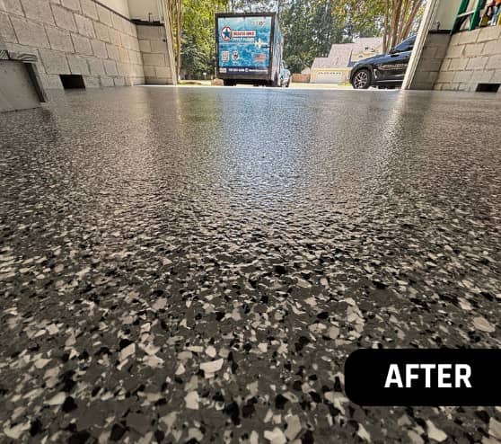 After Garage Epoxy Flake Flooring Service in Hampton, VA