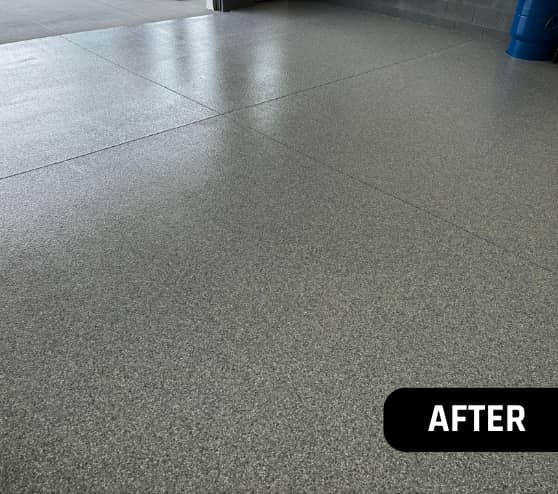 After Garage Epoxy Flake Renovation for a Custom Home in Franklin, VA