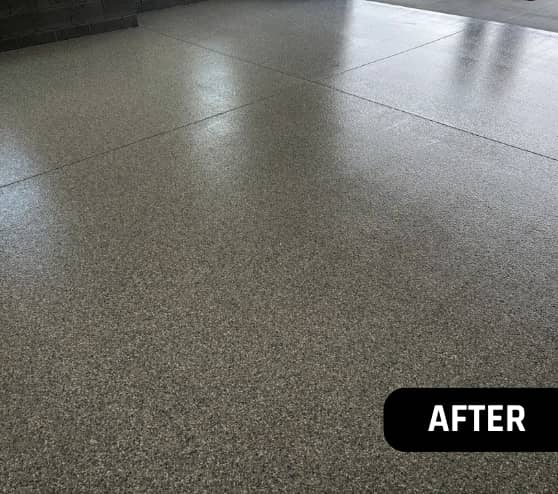 After Garage Epoxy Flake Service for a Custom Home in Franklin, VA