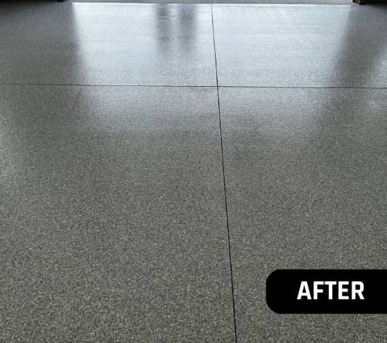 After Garage Epoxy Flake Work for a Custom Home in Franklin, VA