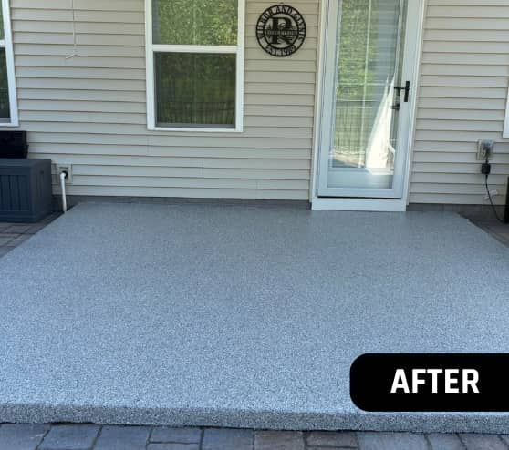After Job Epoxy Flake Flooring for Homeowner in Carrollton, VA