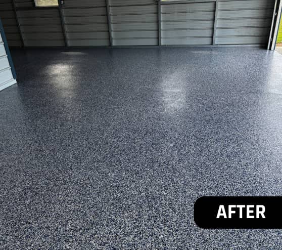 After Job Epoxy Flake Flooring for Homeowner in Zuni, VA