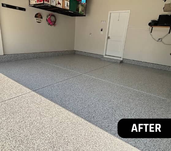 After Work Epoxy Flake Flooring for Homeowner in Carrollton, VA