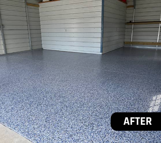 After Work Epoxy Flake Flooring for Homeowner in Zuni, VA