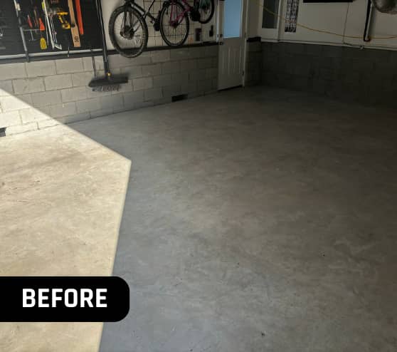 Before Garage Epoxy Flake Flooring in Hampton, VA