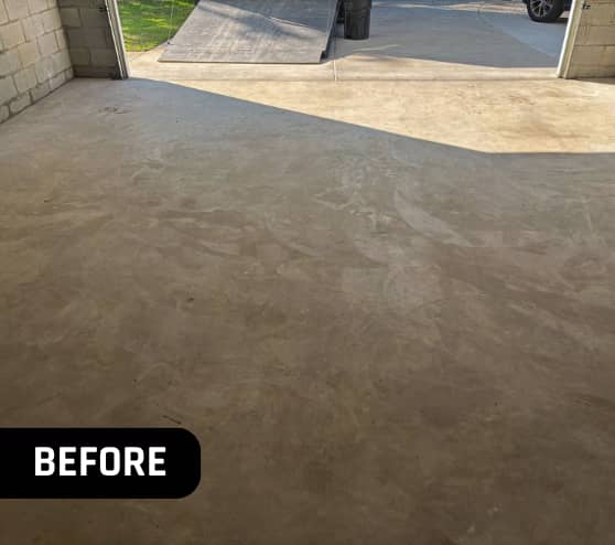 Before Garage Epoxy Flake Flooring Work in Hampton, VA