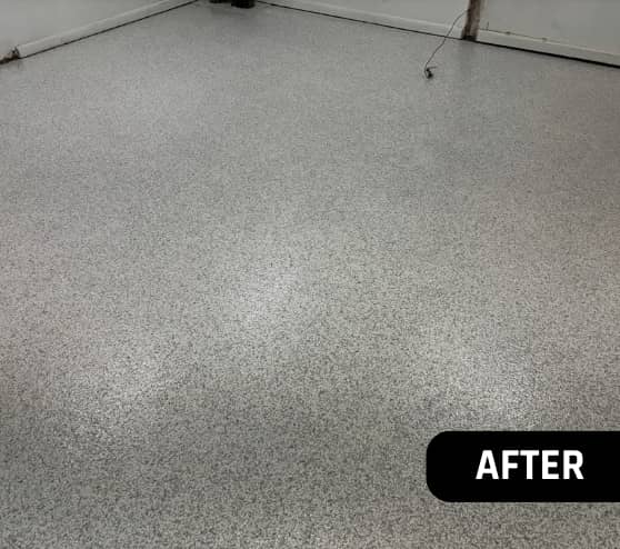 After Epoxy Flake Flooring for Greater Emmanuel Church in Newport News, VA