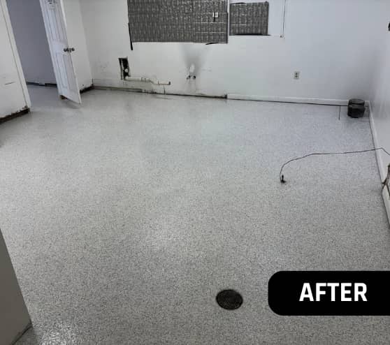 After Epoxy Flake Flooring Job for Greater Emmanuel Church in Newport News, VA