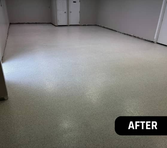 After Epoxy Flake Flooring Project for Greater Emmanuel Church in Newport News, VA