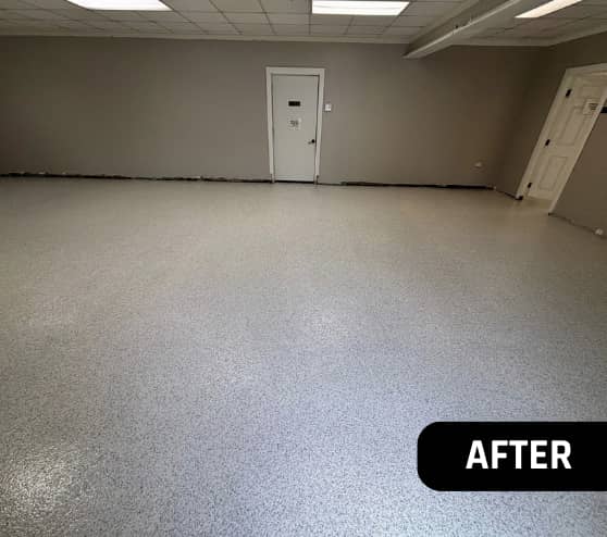 After Epoxy Flake Flooring Work for Greater Emmanuel Church in Newport News, VA