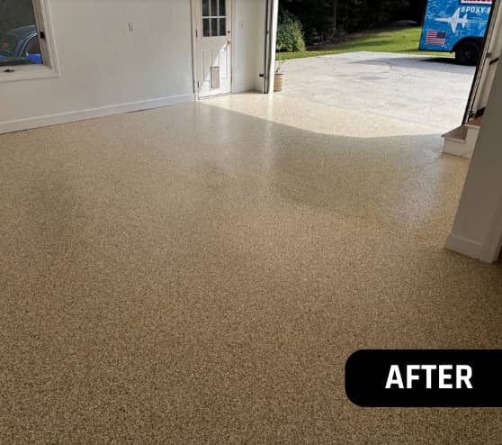 After Job Epoxy Garage Flooring for Homeowner in Suffolk, VA