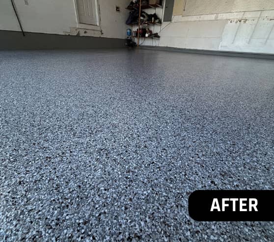 After Project Epoxy Flake Garage Homeowner Chesapeake VA