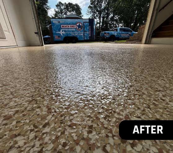 After Work Epoxy Garage Flooring for Homeowner in Suffolk, VA