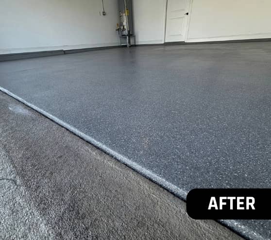 After Work Residential Epoxy Flake Flooring for Homeowner in Suffolk, VA