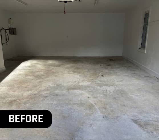 Before Project Epoxy Garage Flooring for Homeowner in Suffolk, VA