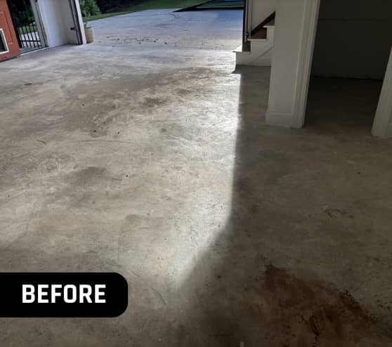 Before Work Epoxy Garage Flooring for Homeowner in Suffolk, VA