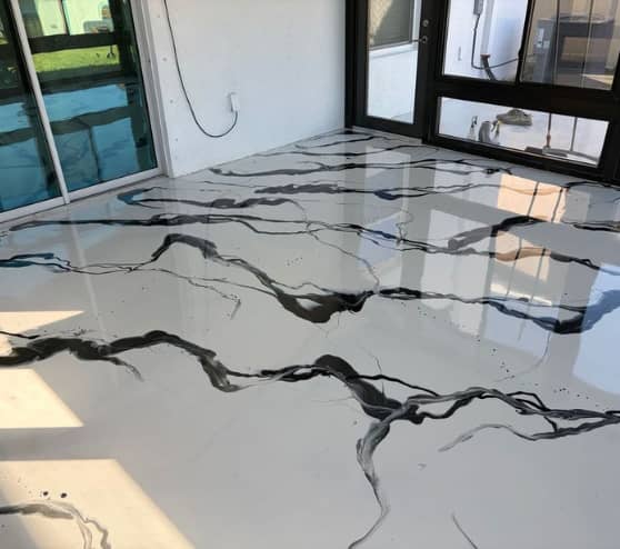 white and black metallic epoxy