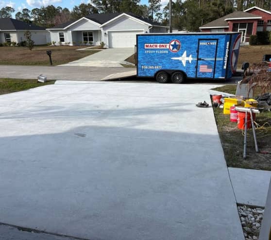 Before Project Epoxy Flake Flooring for Homeowner in Palm Coast, FL