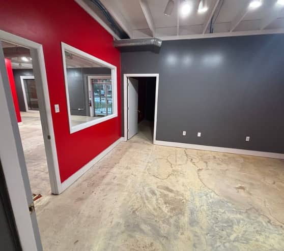 Before Project MACH ONE Jacksonville North Epoxy Flake Flooring for Empower Martial Arts