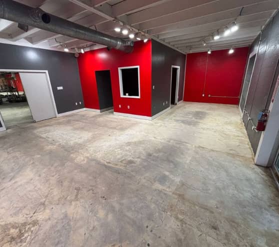 Before Work MACH ONE Jacksonville North Epoxy Flake Flooring for Empower Martial Arts
