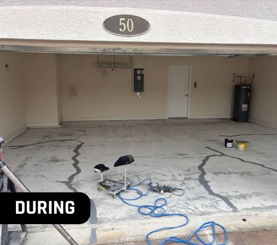 During Garage Floor Epoxy for Homeowner in Palm Coast, FL