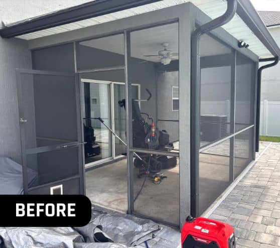 before portrait of homeowner patio