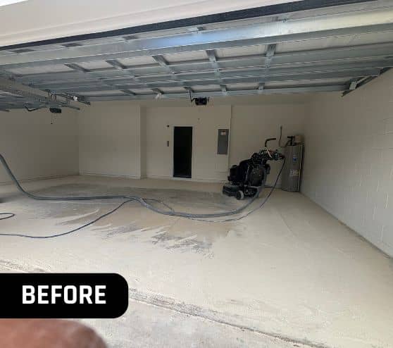 steve garage with old concrete flooring