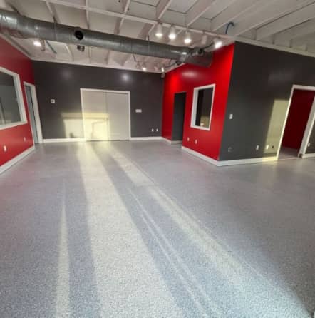 MACH ONE Jacksonville North Epoxy Flake Flooring Work for Empower Martial Arts